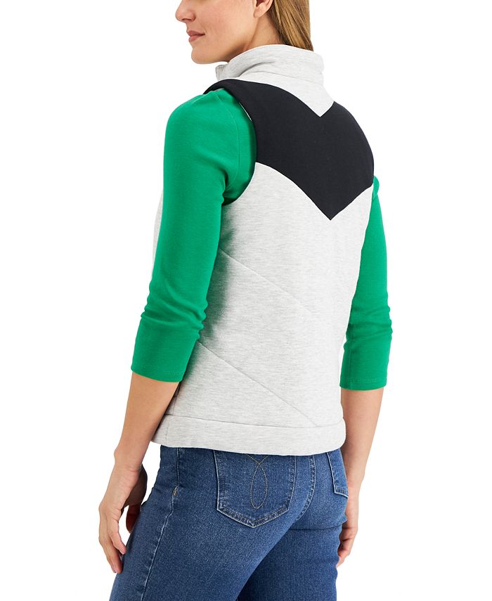 Charter Club Colorblocked French Terry Vest, Created for Macy's Macy's