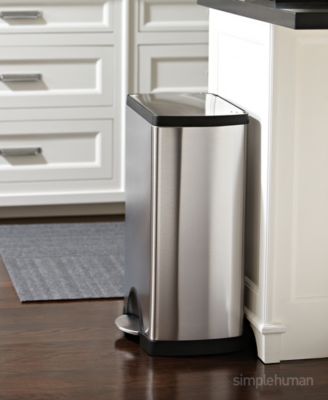 38 Liter Rectangular Step Kitchen Trash Can with Soft-Close Lid