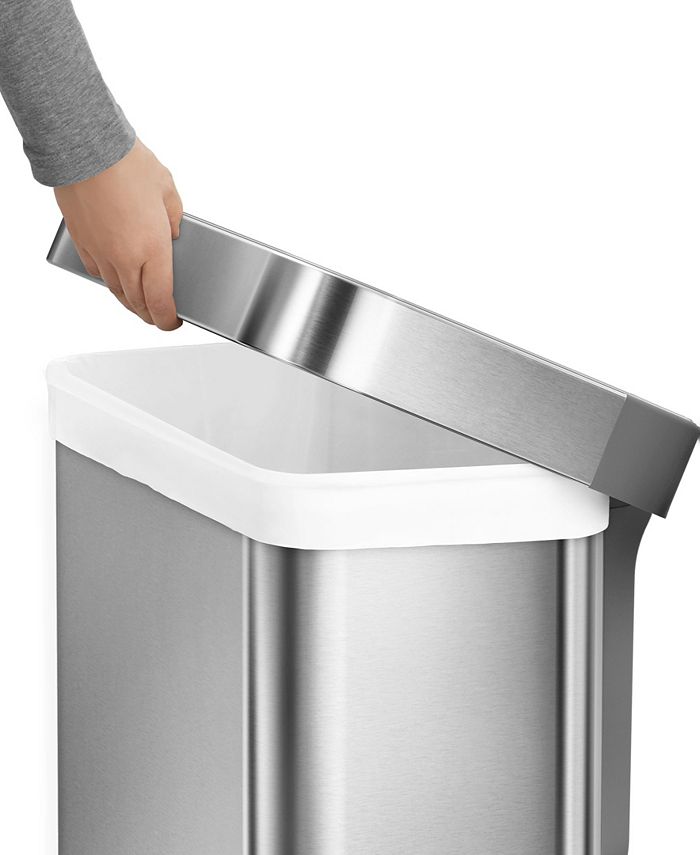 simplehuman Brushed Stainless Steel 45L Step Trash Can  - Silver