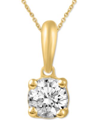 2-Pc. Set Diamond Solitaire Pendant Necklace & Matching Stud Earrings (5/8 ct. t.w.) in 14k Gold