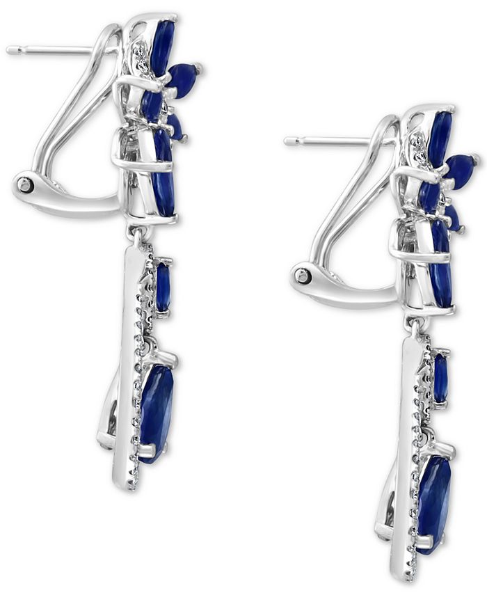 EFFY Collection - Sapphire (4-5/8 ct. t.w.) & Diamond (5/8 ct. t.w.) Fancy Drop Earrings in 14k White Gold