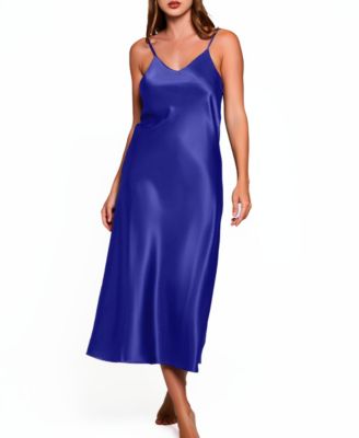 Women's Victoria Long Satin Lingerie Gown with Low Back