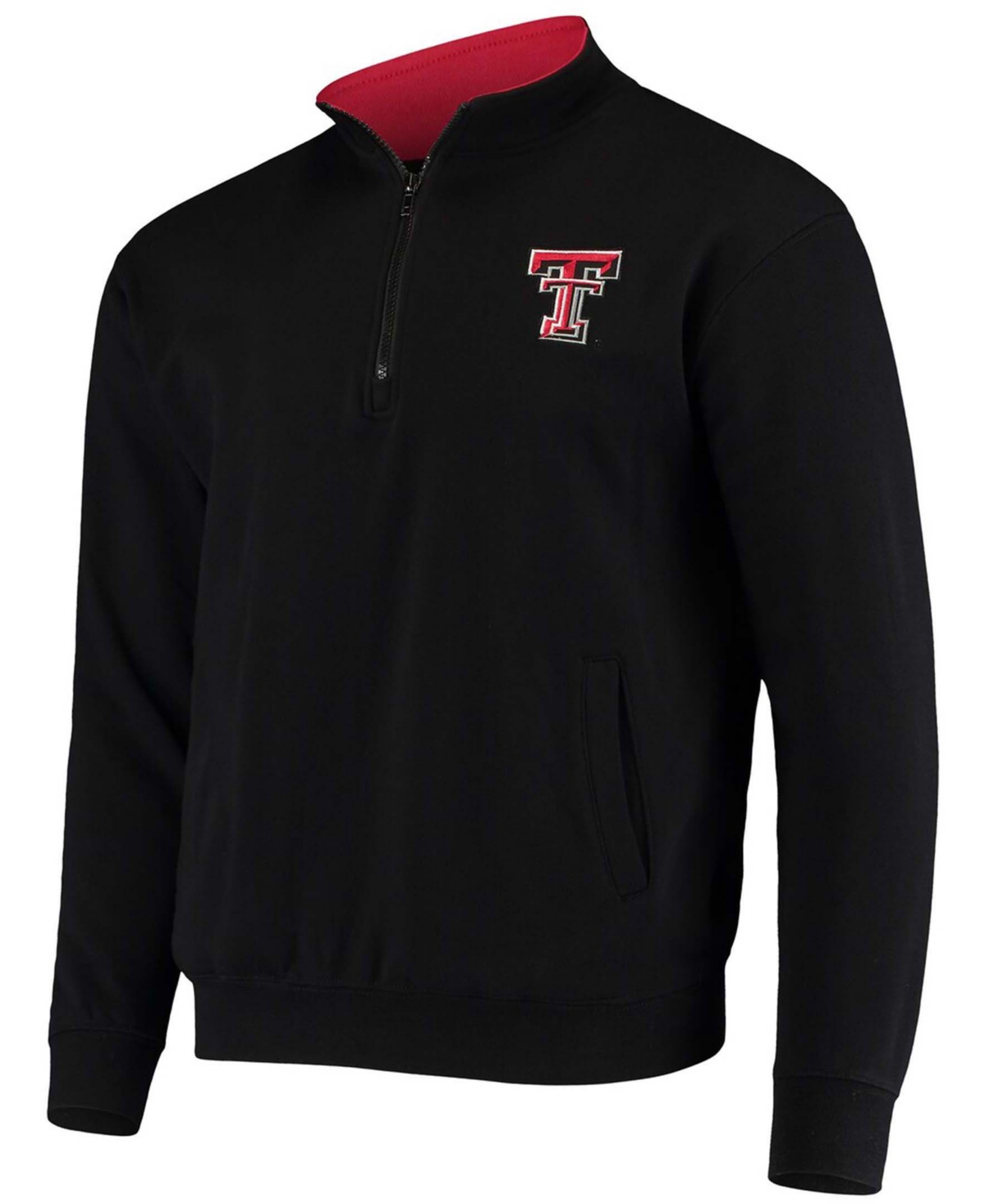 Colosseum Men's Black Texas Tech Red Raiders Tortugas Logo Quarter-zip Jacket In Black