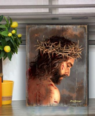Solemn Night Jesus Wooden Wall or Freestanding Decor, 8" x 6"