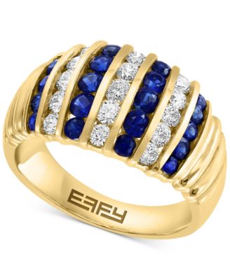 EFFY Collection - Sapphire (1-1/3 ct. t.w.) & Diamond (5/8 ct. t.w.) Statement Ring in 14k Gold