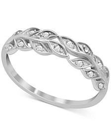 Diamond Leaf Band (1/10 ct. t.w.) in Sterling Silver