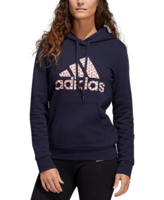 adidas Women s Polka Dot Badge of Sport Hoodie Macy s