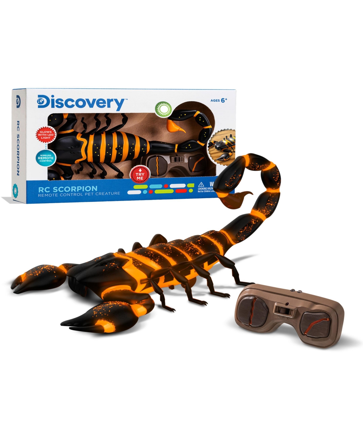 Discovery Rc Scorpion, Glow In The Dark Body, Wireless Remote-control Toy For Kids In Black