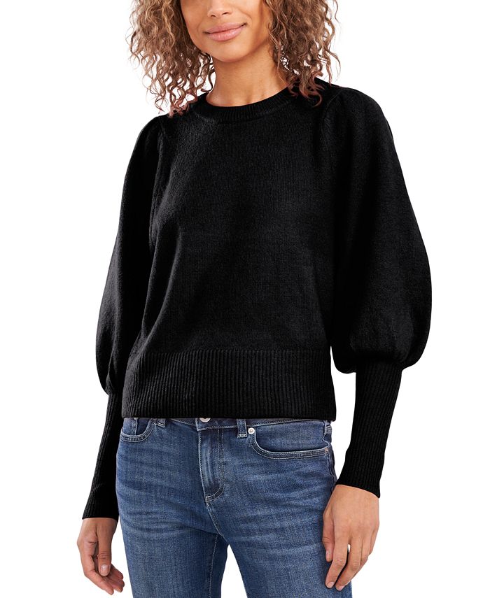 CeCe Women's Long Sleeve Puff-Sleeve Crew Neck Sweater & Reviews ...