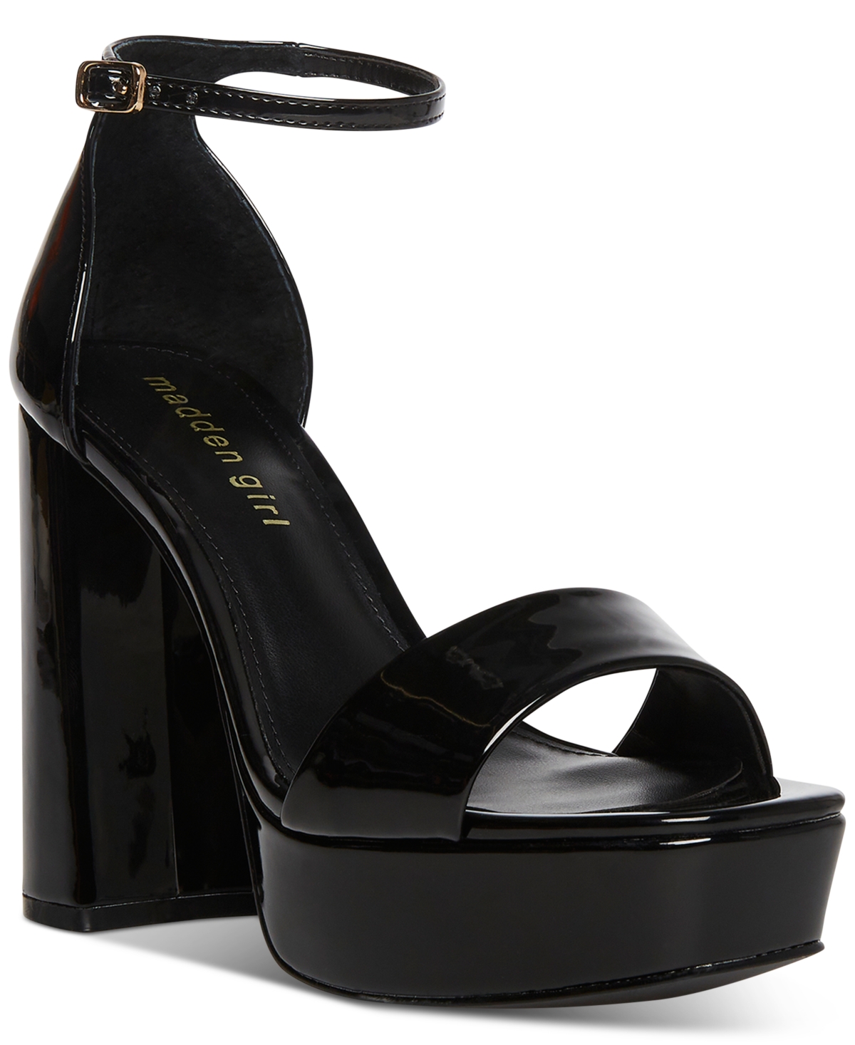 Omega Two-Piece Platform Dress Sandals - Black Patent