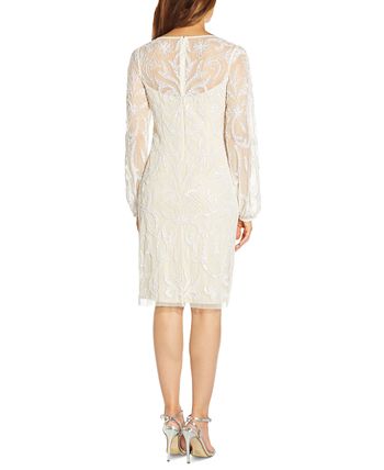 Adrianna Papell V-Neck Embellished Sheath Dress - Macy's