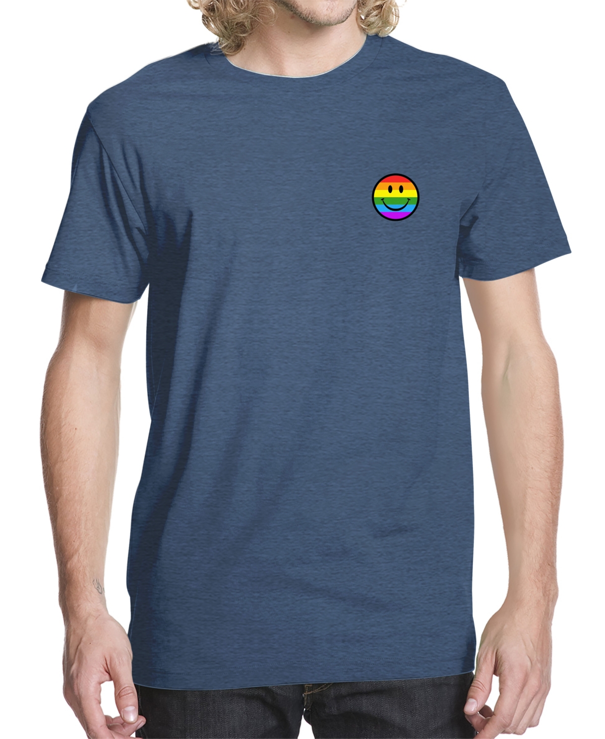Buzz Shirts Men's Smiley Rainbow Graphic T-shirt
