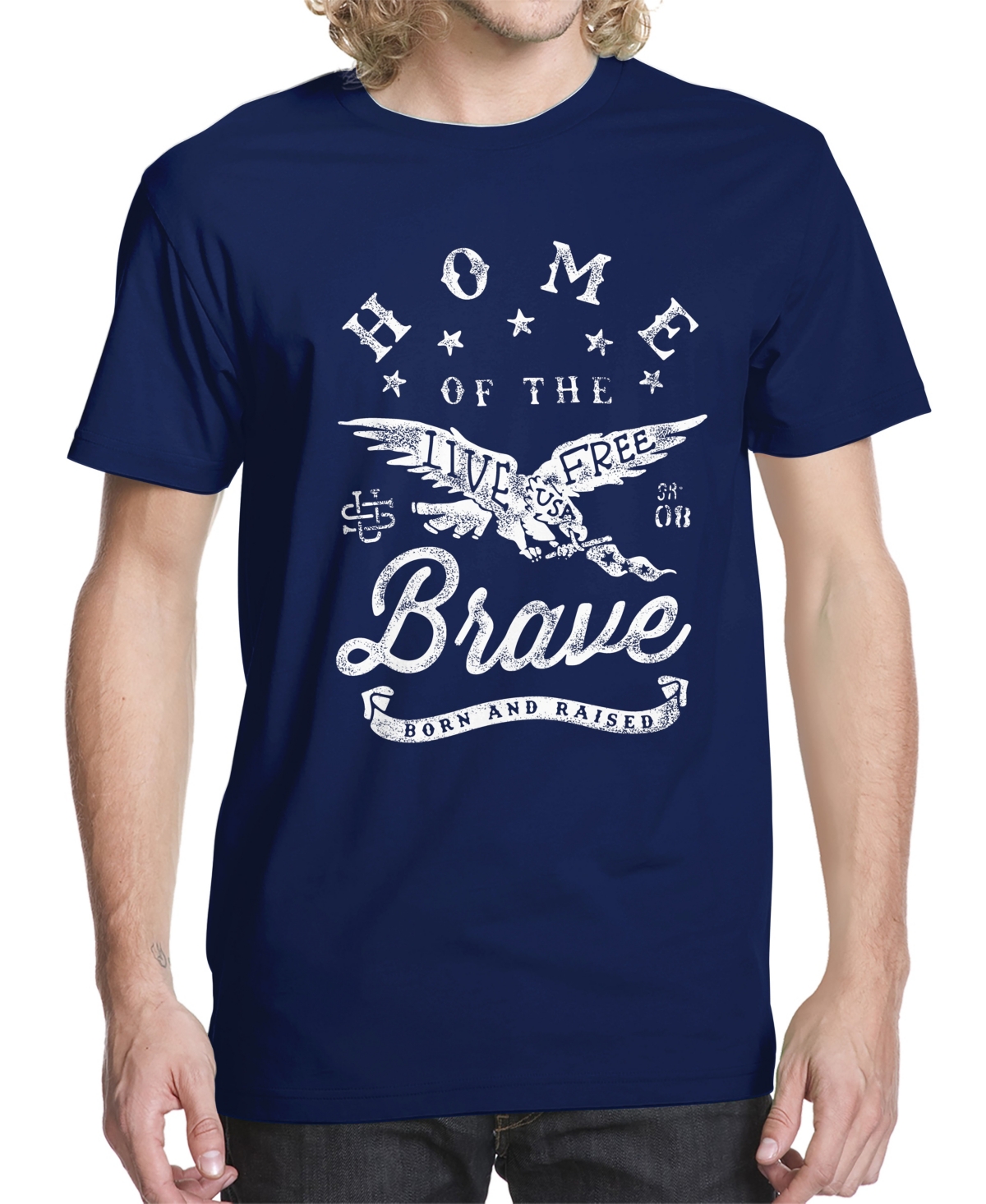Men's Live Free Usa Graphic T-shirt - Navy
