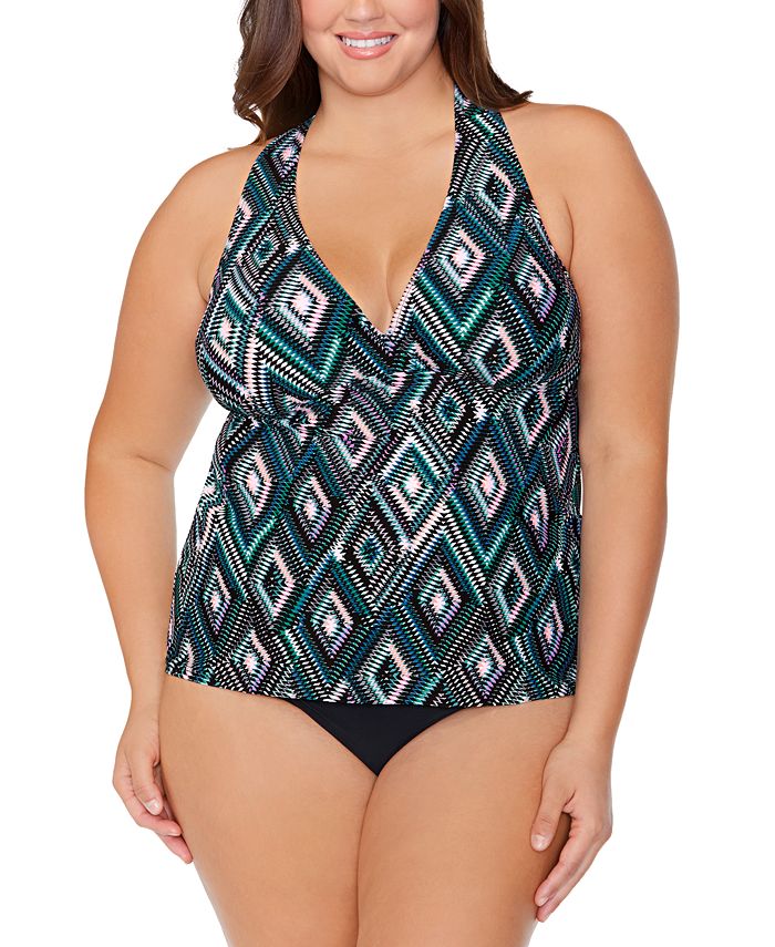 Escape Plus Size H-Back Underwire Tankini Top & Bottoms, Created for Macy's & Reviews - & - Plus Sizes - Macy's