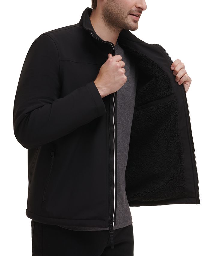 Calvin Klein Men’s infinite stretch soft shell jacket with Sherpa