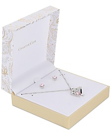 Crystal Mom Heart Pendant Necklace & Stud Earrings Set, Created for Macy's