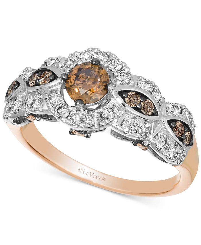 Le Vian Diamond®(1/2 ct. .) & Nude Diamond™(1/2 ct. .) Ring in 14k  Two Tone Gold & Reviews - Rings - Jewelry & Watches - Macy's