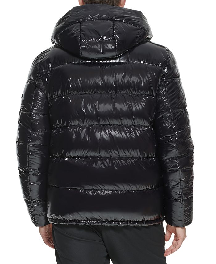 Calvin Klein Men's High Shine Hooded Jacket & Reviews - Coats & Jackets ...