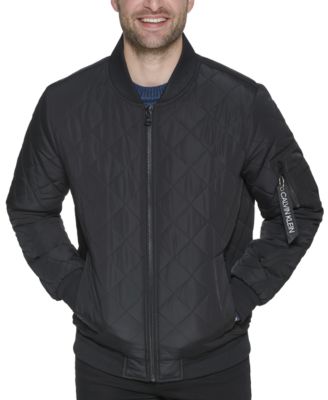 calvin klein men's quilted baseball jacket