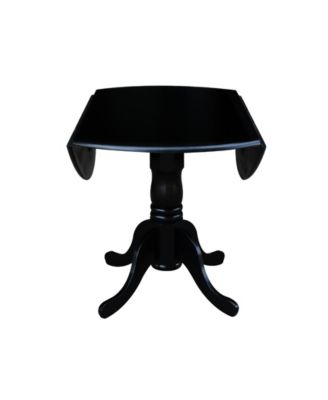 42" Dual Drop Leaf Table with 4 Ladder Back Dining Chairs - 5 Piece Dining Set