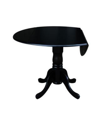 42" Dual Drop Leaf Table with 4 Cross Back Dining Chairs - 5 Piece Dining Set