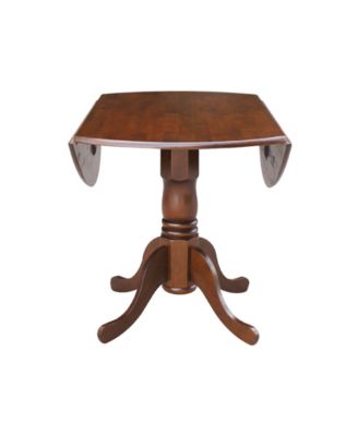 42" Dual Drop Leaf Table with 4 Cross Back Dining Chairs - 5 Piece Dining Set