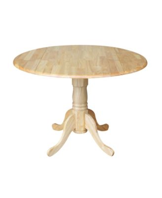 42" Dual Drop Leaf Table with 4 Slat Back Dining Chairs - 5 Piece Dining Set