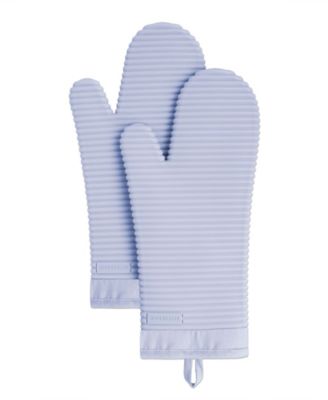 Ribbed Soft Silicone 2-Pc. Oven Mitt Set