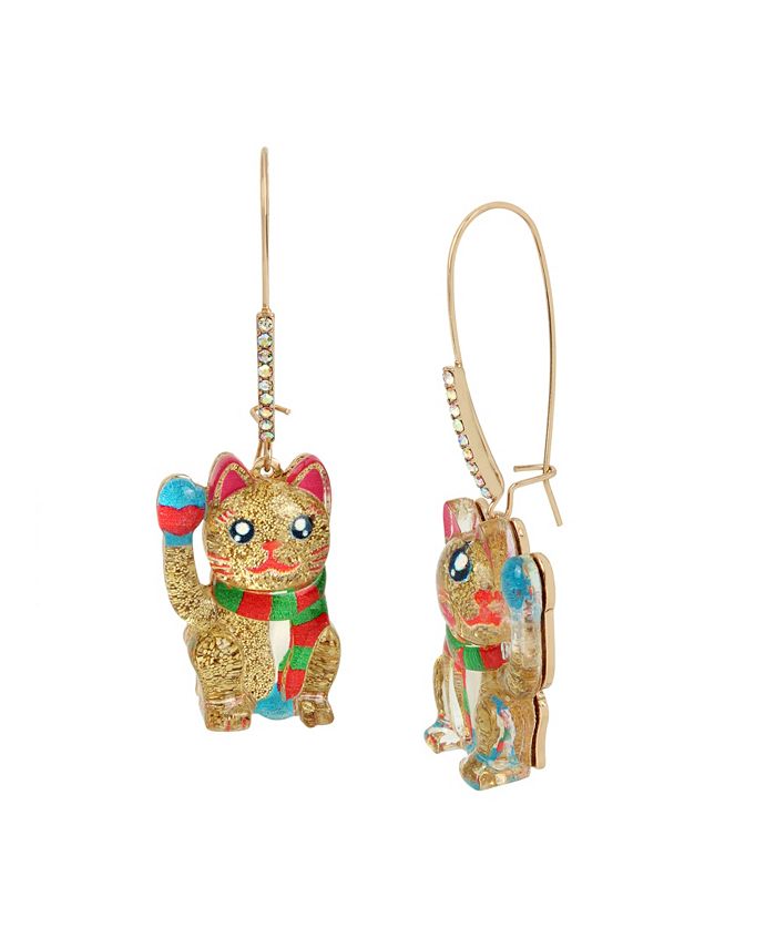 Betsey johnson cat shop earrings
