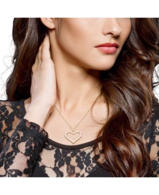 Lab-Grown Moissanite Heart 18" Pendant Necklace (2-2/5 ct. t.w.) in 18k Gold-Plated Sterling Silver