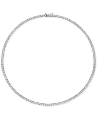 Lab-Grown Moissanite 17 Tennis Necklace (12-1/2 ct. t.w.) in Sterling Silver