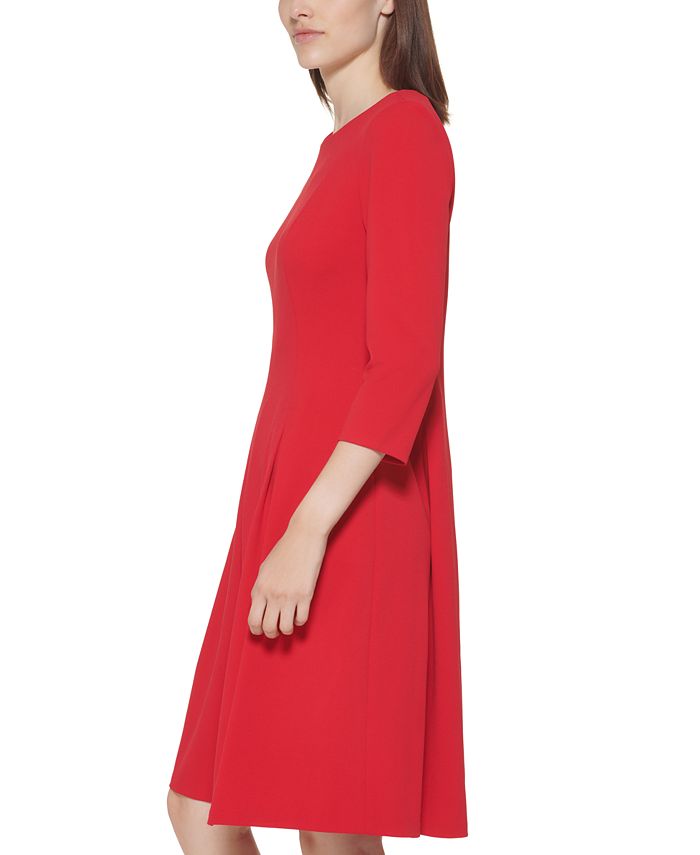 Calvin Klein 3/4Sleeve ALine Dress & Reviews Dresses Women Macy's