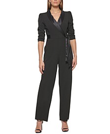 Side-Tie Collared Wrap Jumpsuit