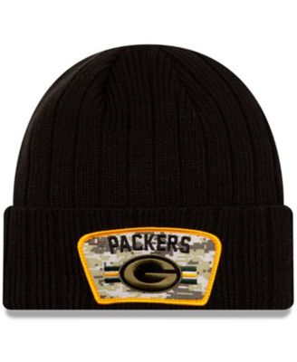 New Era Men's Black Green Bay Packers 2021 Salute To Service Cuffed Knit Hat  - Macy's