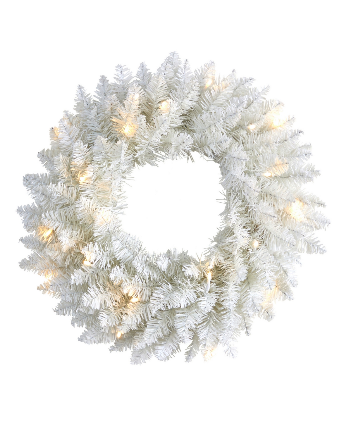 Colorado Spruce Artificial Christmas Wreath with 129 Bendable Branches and 20 Warm Led Lights,