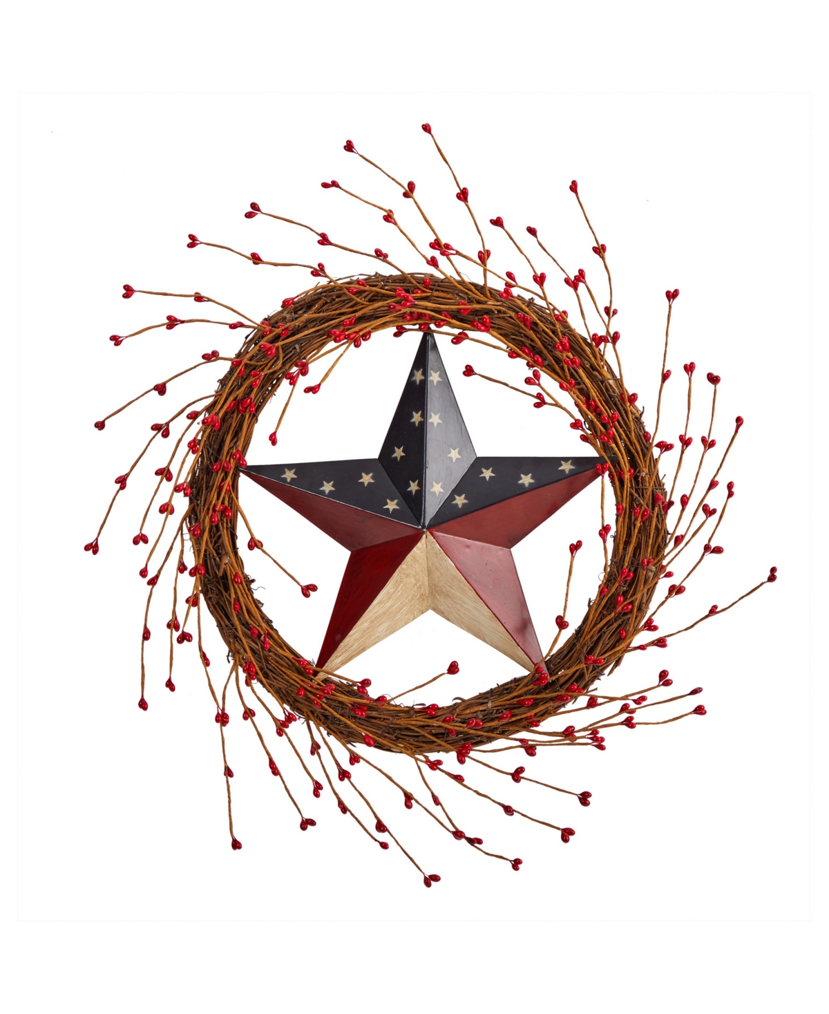 20" Americana Patriotic Star Wreath - Red, White, Blue