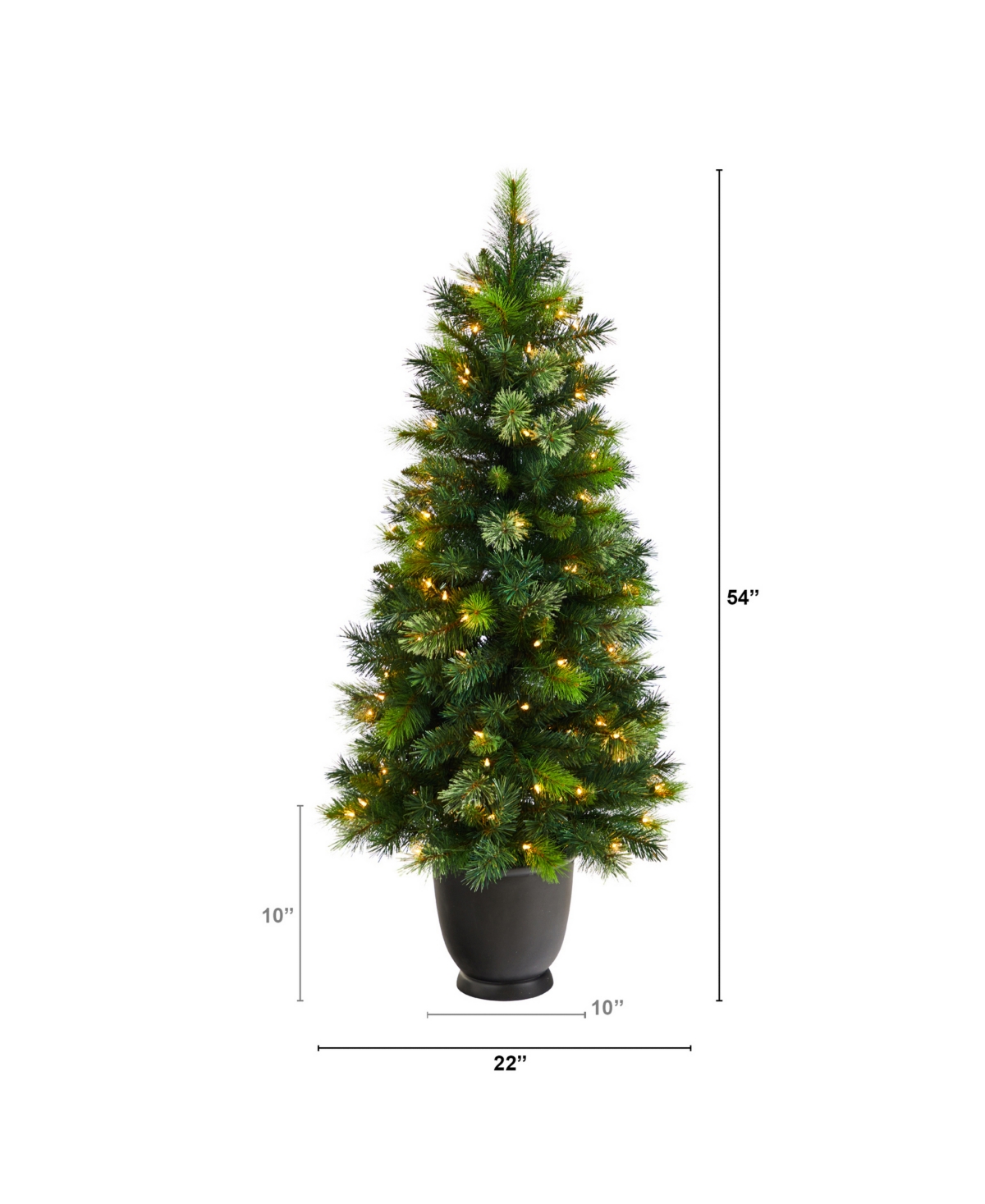 Oregon Pine Artificial Christmas Artificial in Decorative Planter with 250 Bendable Branches and 100 Warm Lights, 4.5'