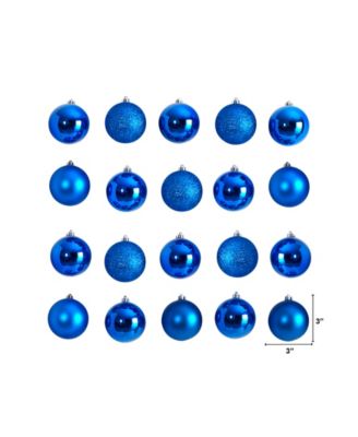 Holiday Christmas 20 Piece Shatterproof Ornament Set, 3"