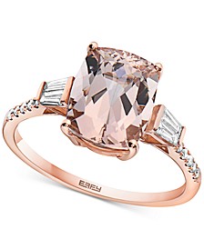 EFFY® Morganite (3-1/6 ct. t.w.) & Diamond (1/4 ct. t.w.) Ring in 14k Rose Gold