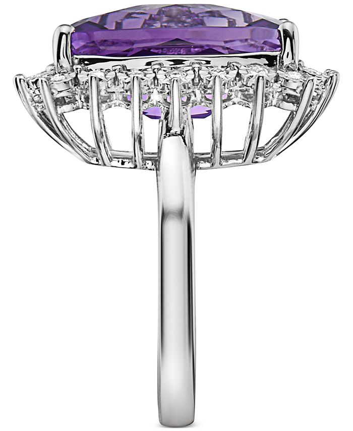 EFFY Collection - Amethyst (9-7/8 ct. t.w.) & Diamond (1/5 ct. t.w.) Ring in 14k White Gold