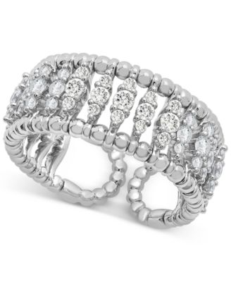 Diamond Openwork Flex Ring (7/8 ct. t.w.) in 14k White Gold - Macy's