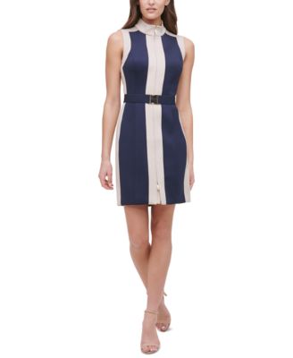 Tommy Hilfiger - Colorblocked Belted Sheath Dress