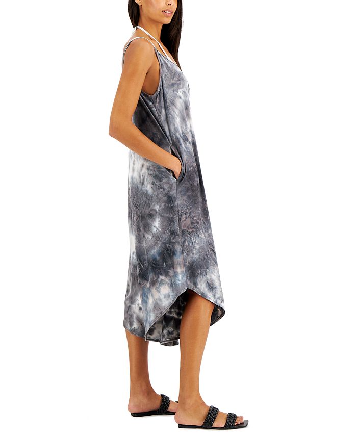 J Valdi Tie-Dyed Print Flowy Cropped Jumpsuit Cover-Up & Reviews ...