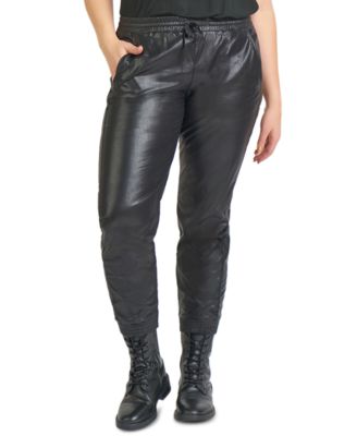 Black Tape - Back Tape Plus Size Faux Leather Drawstring Pants