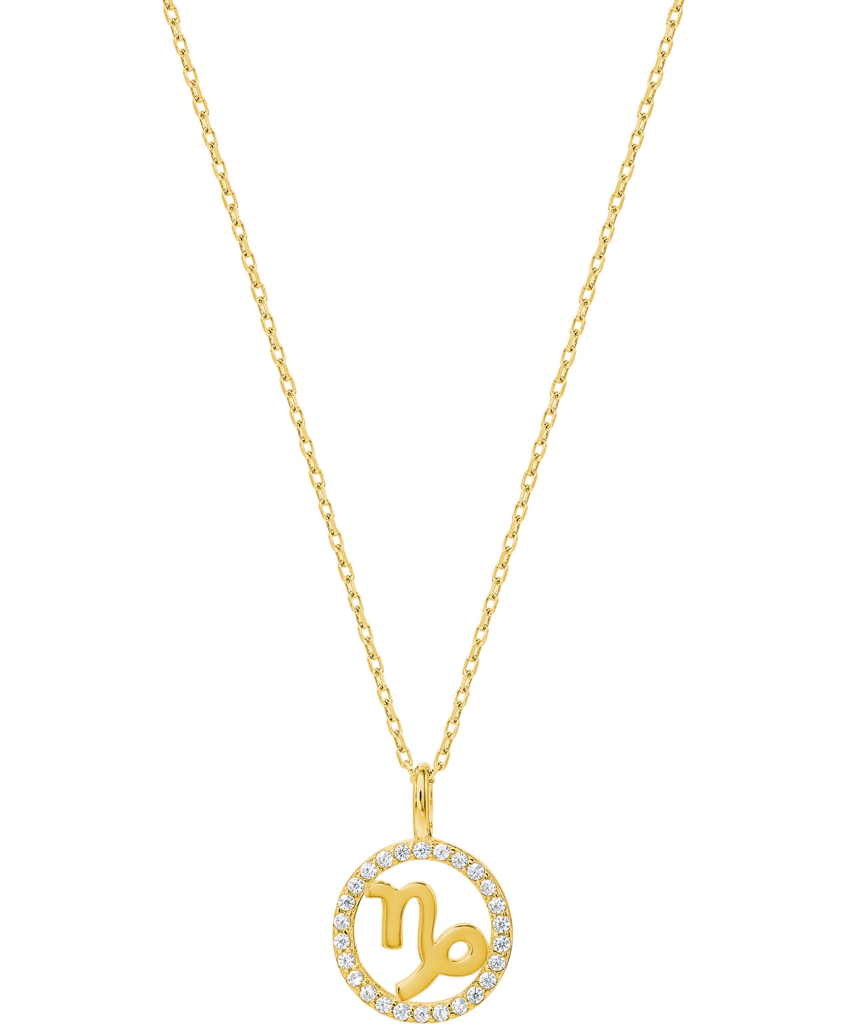 Giani Bernini Cubic Zirconia Zodiac Halo Pendant Necklace in 18k Gold-Plated Sterling Silver, Created for Macy's