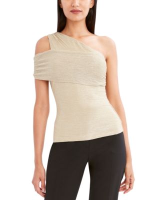 BCBGMAXAZRIA - Metallic One-Sleeve Top