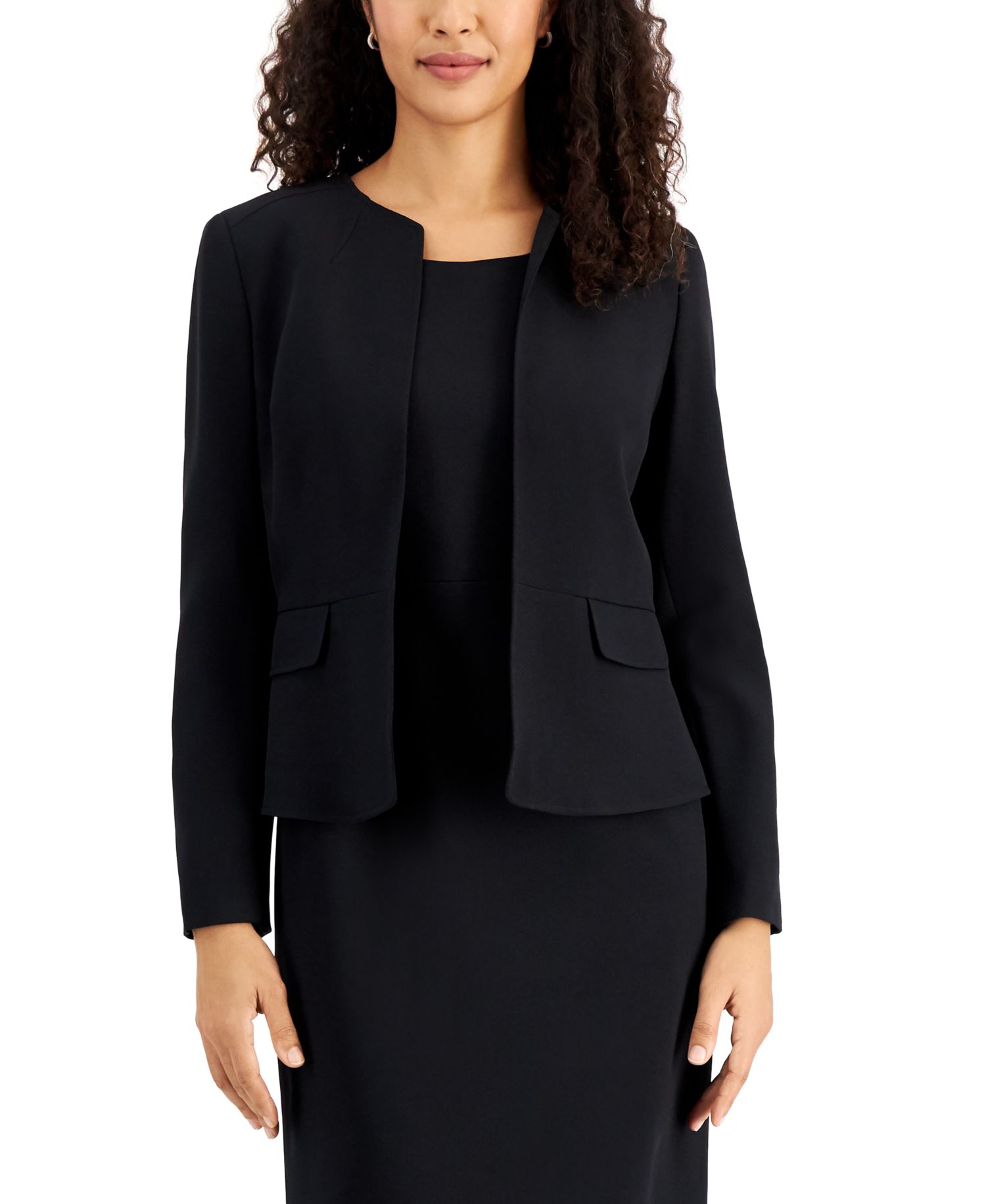 Collarless 2 Piece Dress Suit