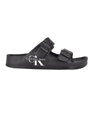   Zion Sandal カルバンクラインロゴ サンダル Calvin Klein Jeans Men's Black Zion Double Strap Slide