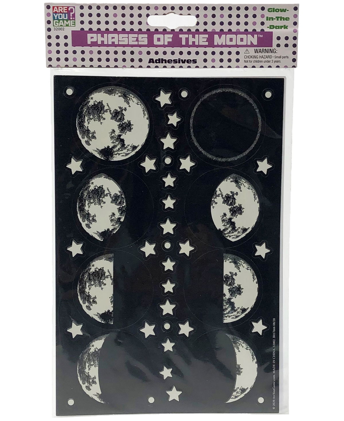 Areyougame Kids' Glow-in-the-dark Phases Of The Moon Adhesives In No Color