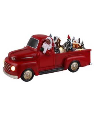 Animated Black Santa Nostalgic Truck, 10.5"